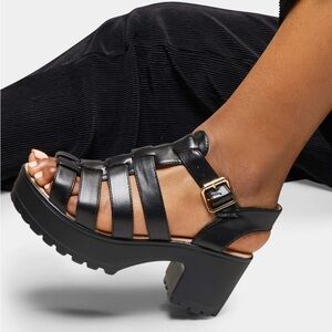 Koi Footwear SII Black Strappy Cleated Sandals